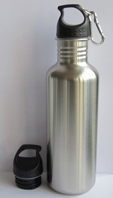 Wide Mouth stainless steel sport bottle with straw cap