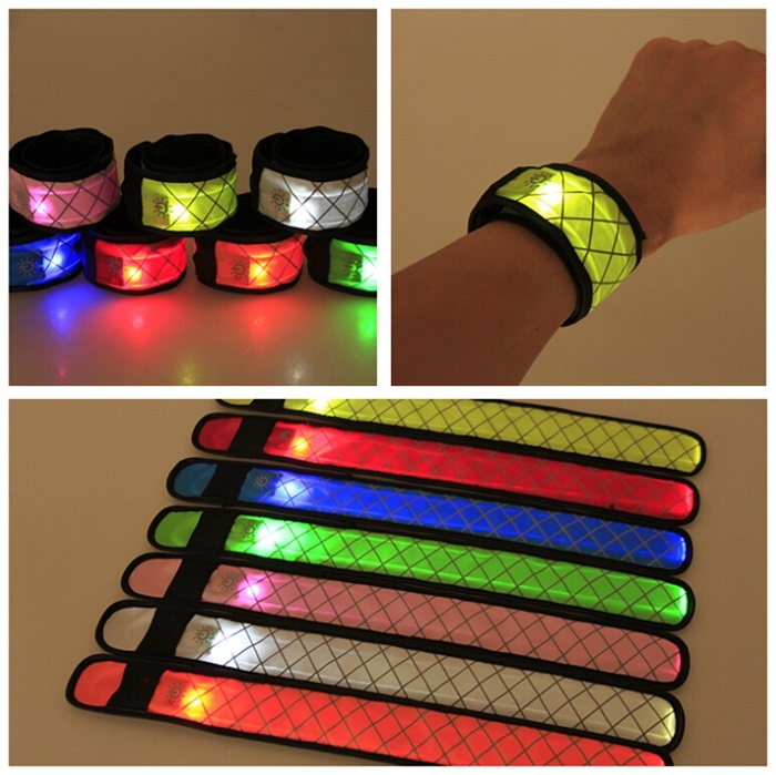 2015 Promotional Customized Logo LED Reflective Slap Arm Band