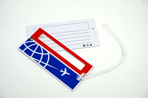 PVC Luggage tags with Clear rope