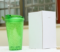 Frozen Gel Juice Cup with Straw