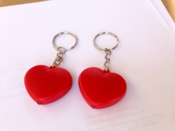 Heart Sharp LED Plastic Key Chain with Metal Ring