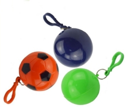 PE Disposable Poncho Ball With Keychina For Promotion Gifts