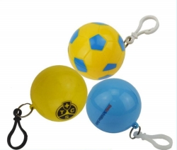 PE Disposable Poncho Ball With Keychina For Promotion Gifts