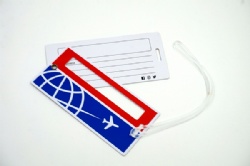 PVC Luggage tags with Clear rope