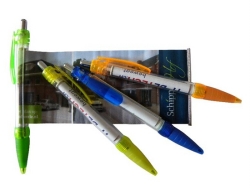 Soft Grip Plastic Retractable Banner Ballpoint Pen